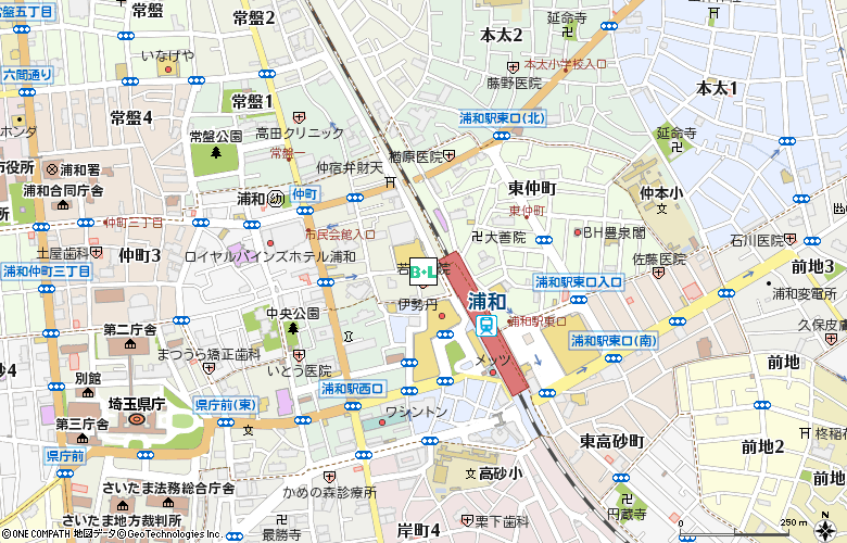 富士コンタクト　浦和店付近の地図